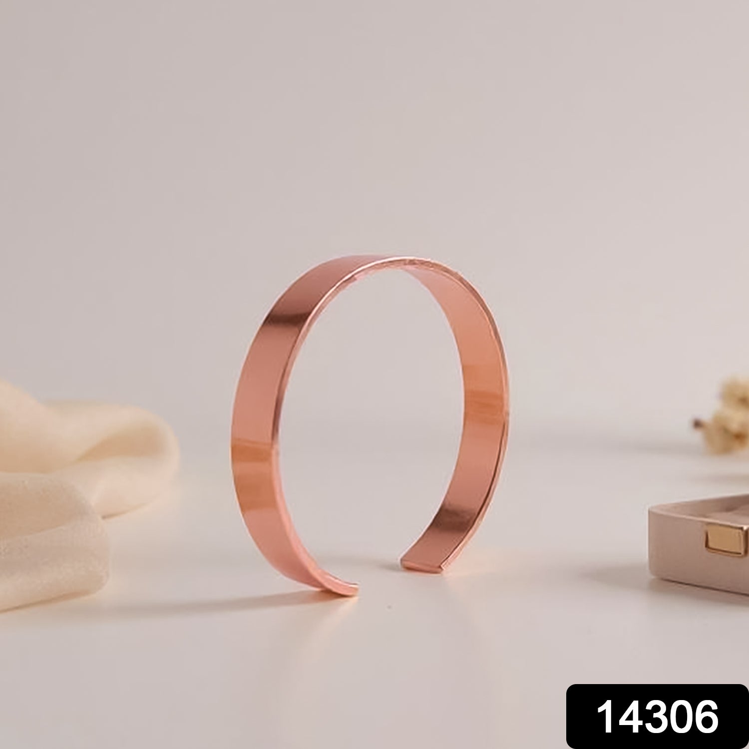 Elegant Rose Gold-plated Open Cuff Bracelet Kada (1 Pc) Elegant Rose Gold-plated Open Cuff Bracelet Kada (1 Pc)